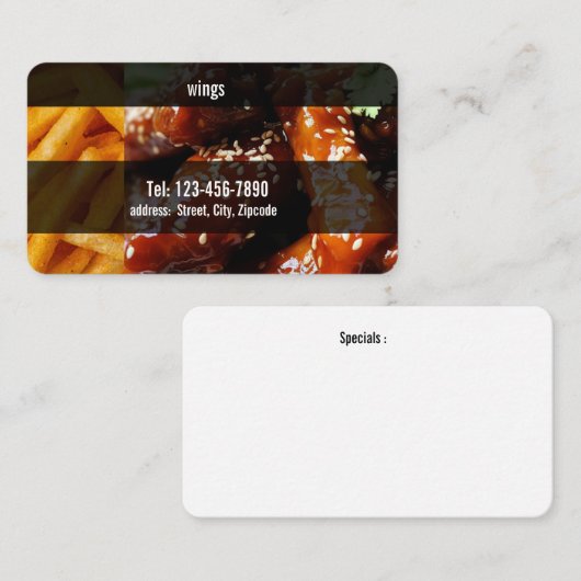 Carte De Visite wings  (Devant / Derrière)