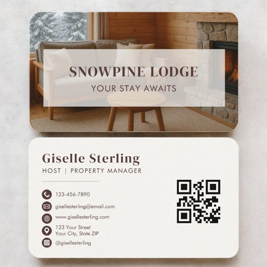 Carte De Visite Winter Rental Property QR Code