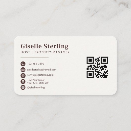 Carte De Visite Winter Rental Property QR Code (Dos)
