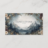 Carte De Visite Winter Rose Floral and Snowy Mountain Landscape (Devant)
