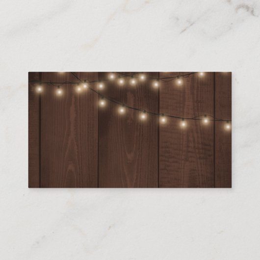 Carte De Visite Winter Rustic Wood Site Mariage RSVP Insérer (Dos)
