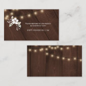 Carte De Visite Winter Rustic Wood Site Mariage RSVP Insérer (Devant / Derrière)
