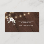 Carte De Visite Winter Rustic Wood Site Mariage RSVP Insérer (Devant)
