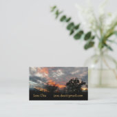 Carte De Visite Winter Sunset Nature Paysage Photographie (Debout devant)