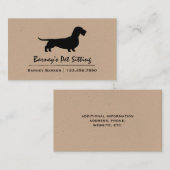 Carte De Visite Wire Haired Dachshund Silhouette | Cool Wiener Dog (Devant / Derrière)