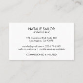 Carte De Visite WISE OWLS Unique Logo Moderne Notaire Public Jurid (Dos)