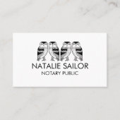 Carte De Visite WISE OWLS Unique Logo Moderne Notaire Public Jurid (Devant)