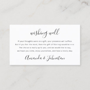 Carte De Visite Wishing Well For Mariage Money Cadeau moderne