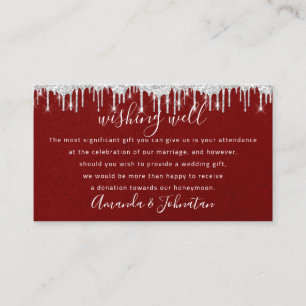 Carte De Visite Wishing Well For Wedding Invite rouge Wine