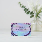 Carte De Visite Wisps Whimsical | Holo Fairy Pastel Rainbow Ombre (Debout devant)