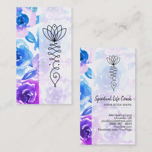 Carte De Visite *~* Wisteria et chemin Rose des fleurs de Nirvana (Devant / Derrière)