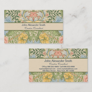 Carte De Visite Wm Morris Myrtle Floral Art Nouveau Pastel