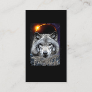 Carte De Visite Wolf d'hiver Galaxy Sun Moon Eclipse