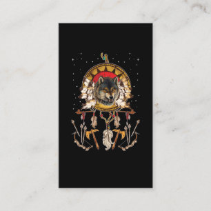 Carte De Visite Wolf Dreamcatcher Animal amérindien