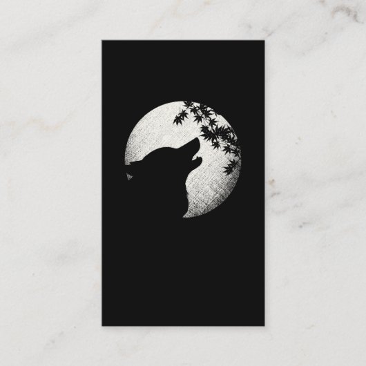 Carte De Visite Wolf Howling Beautiful Animal Moon (Devant)