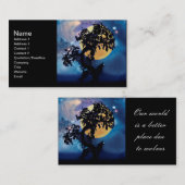 Carte De Visite Wolf hurle sur la lune (Devant / Derrière)