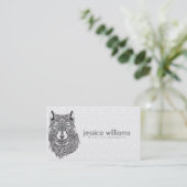 Carte De Visite Wolf Portrait Illustration Abstraite détaillée (Debout devant)