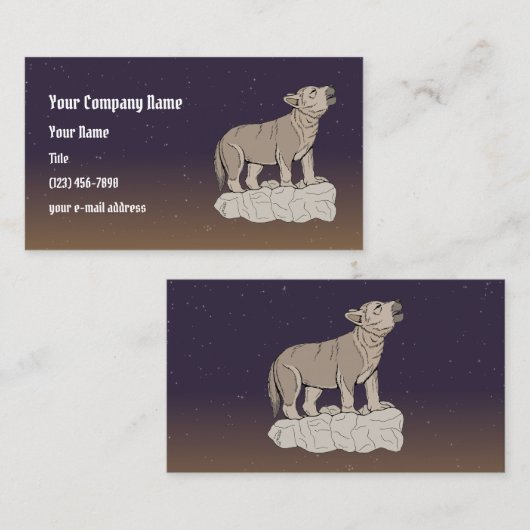 Carte De Visite Wolf Pup Howling (Devant / Derrière)