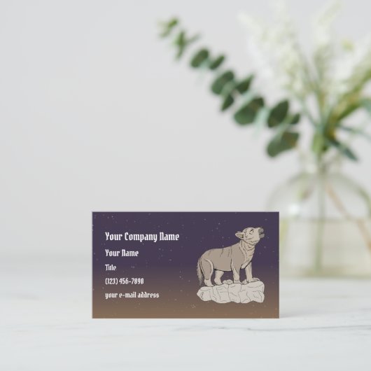 Carte De Visite Wolf Pup Howling (Debout devant)
