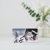 Carte De Visite Wolf Winter Castle Imaginaire (Debout devant)