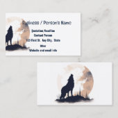 Carte De Visite Wolf Wolves Head Logo Animal Howling Moon (Devant / Derrière)