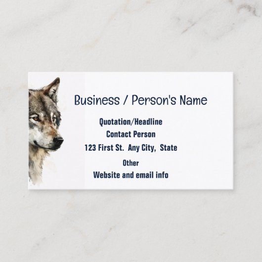 Carte De Visite Wolf Wolves Head Logo Animaux Nature (Devant)