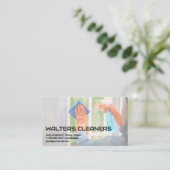 Carte De Visite Woman Cleaning Window (Debout devant)