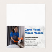 Carte De Visite Woman Spray Cleaning | Maid (Extérieur déplié)