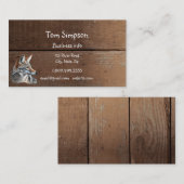 Carte De Visite  Wood Background Coyote Animal Wild West Theme (Devant / Derrière)