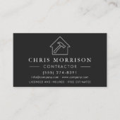 Carte De Visite Wood Building Construction Black Silver QR Code (Devant)