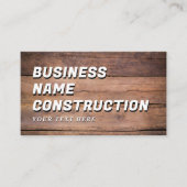 Carte De Visite Wood Construction QR Code Bold Rustic (Devant)