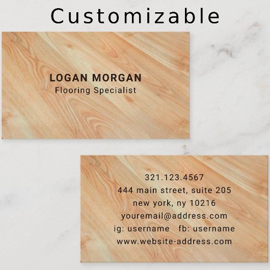 Carte De Visite Wood Flooring Services Modern Professional