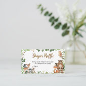 Carte De Visite Woodland Baby Shower Diaper Raffle (Debout devant)