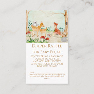Carte De Visite Woodland Créatures Fox Deer Déchets Raffle Rustiqu