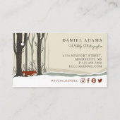 Carte De Visite Woodland Winter Forest Fox Photographe de la faune (Dos)
