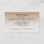 Carte De Visite Woodworker (Dos)