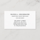 Carte De Visite Woodworker Carpenter Handyman Outils Du Commerce (Dos)