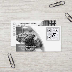 Carte de visite Woodworker gris moderne