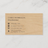 Carte De Visite Woodworker Rustic Wood Monogram Professional (Dos)