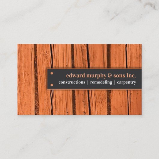 Carte De Visite Woodworking Contractor Business Card Template (Devant)