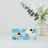 Carte De Visite Wooly Sheep Yarn Crochet Knit (Debout devant)