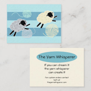 Carte De Visite Wooly Sheep Yarn Crochet Knit