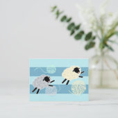 Carte De Visite Wooly Sheep Yarn Crochet Knit (Debout devant)