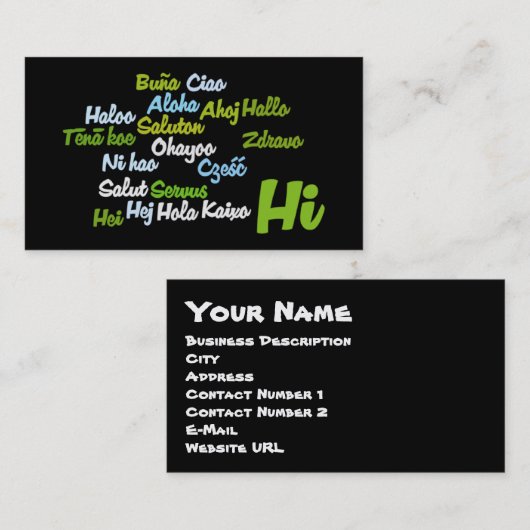 Carte de visite Word Cloud (Devant / Derrière)