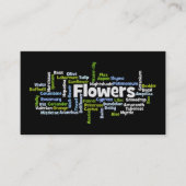 Carte de visite Word Cloud Flowers (Devant)