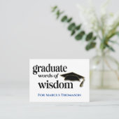 Carte De Visite Words of Wisdom Advice Card for Graduation (Debout devant)