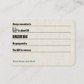 Carte De Visite Words of Wisdom Advice Card for Graduation (Dos)