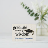 Carte De Visite Words of Wisdom Advice Card for Graduation (Debout devant)