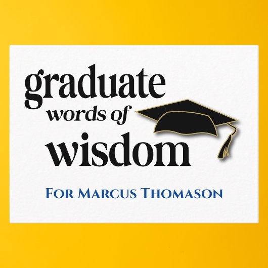 Carte De Visite Words of Wisdom Advice Card for Graduation