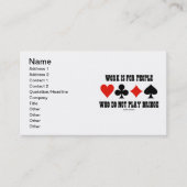 Carte De Visite Work Is For People Who Do Not Play Bridge (Devant)